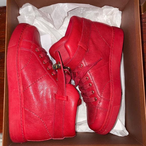Coach Ryderson Hightop Sneakers in Red - Picture 3 of 7